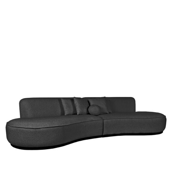 LABEL51 Bank Mori 4 Zits Antraciet Chic Boucle Perspectief