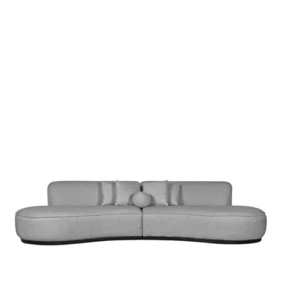 LABEL51 Bank Mori 4 Zits Grijs Chic Boucle Vooraanzicht 1