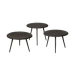 Tower Living Salontafelset Turi 54x45 40 35 Gerecycled Teak Zwart