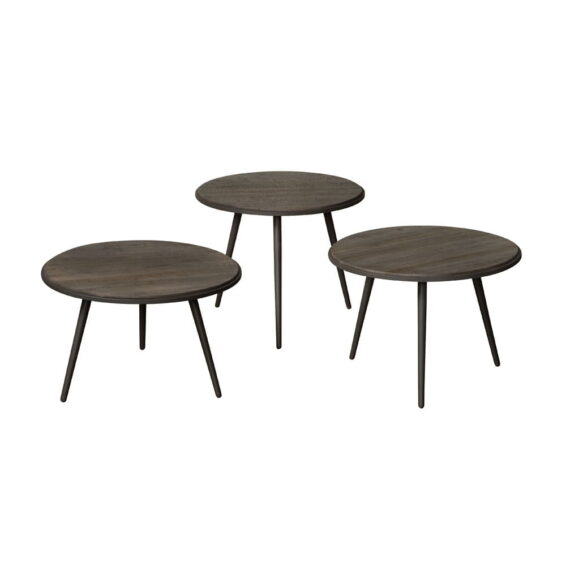 Tower Living Salontafelset Turi 54x45 40 35 Gerecycled Teak wit grijs 2