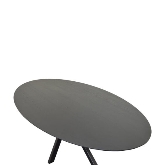 Eettafel Eiken Ovaal ECO Zwarte Skylt lak en Matrix onderstel Tafelblad 2