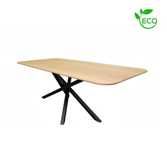 Eettafel Eiken Recht Verjongd ECO Blanke Skylt lak met Twistpoot 3 ECO