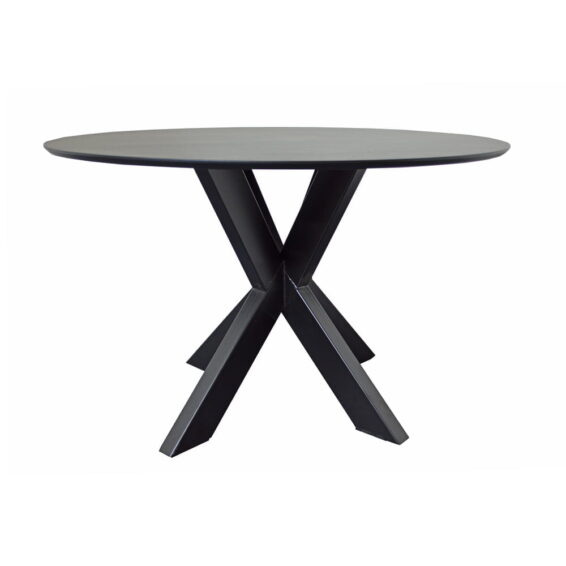 Eettafel Eiken Rond ECO Zwarte Skylt lak en matrix poot Vooraanzicht 2