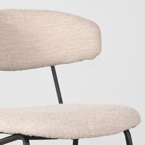 LABEL51 Eetkamerstoel Zack Stof Naturel Boucle Details