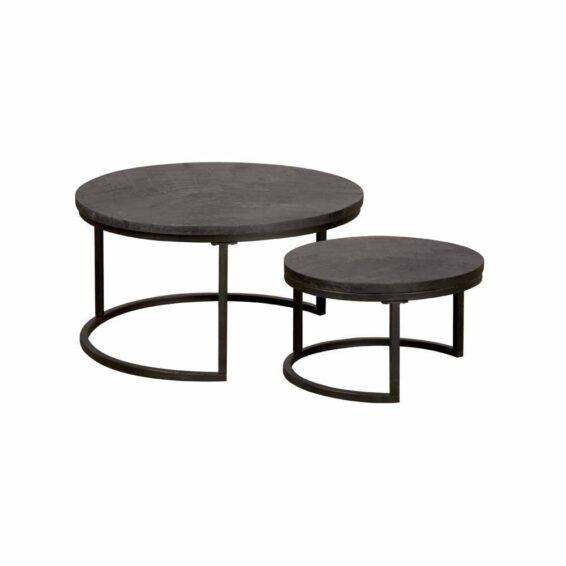 Salontafel Set Viola Mango 70 cm Zwart 1