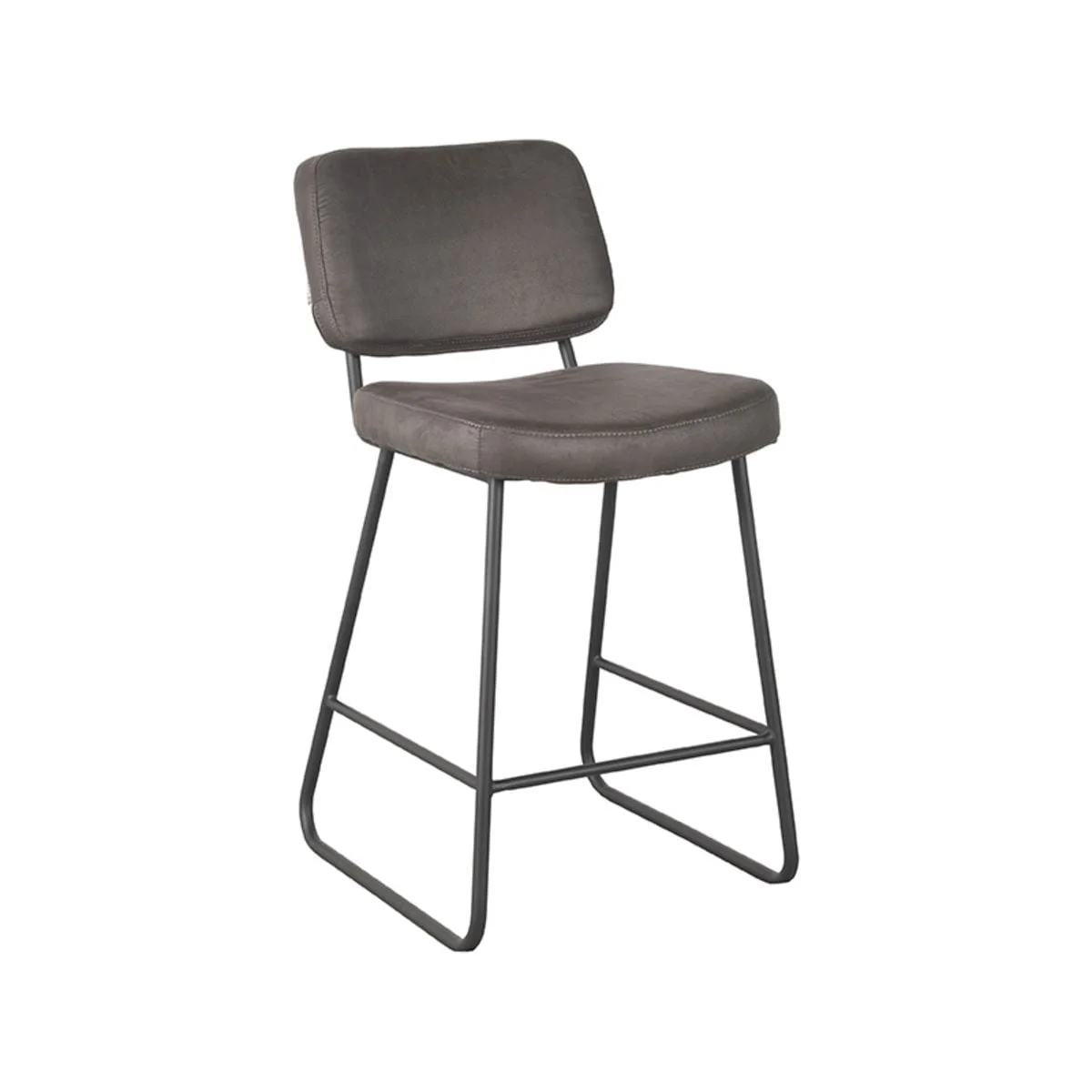LABEL51 Barkruk Noah Antraciet Micro Suede 48x61x94 Cm Perspectief