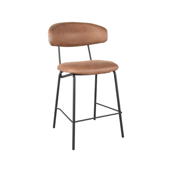 LABEL51 Barkruk Zack Cognac Micro Suede 53x57x95 cm Perspectief 2