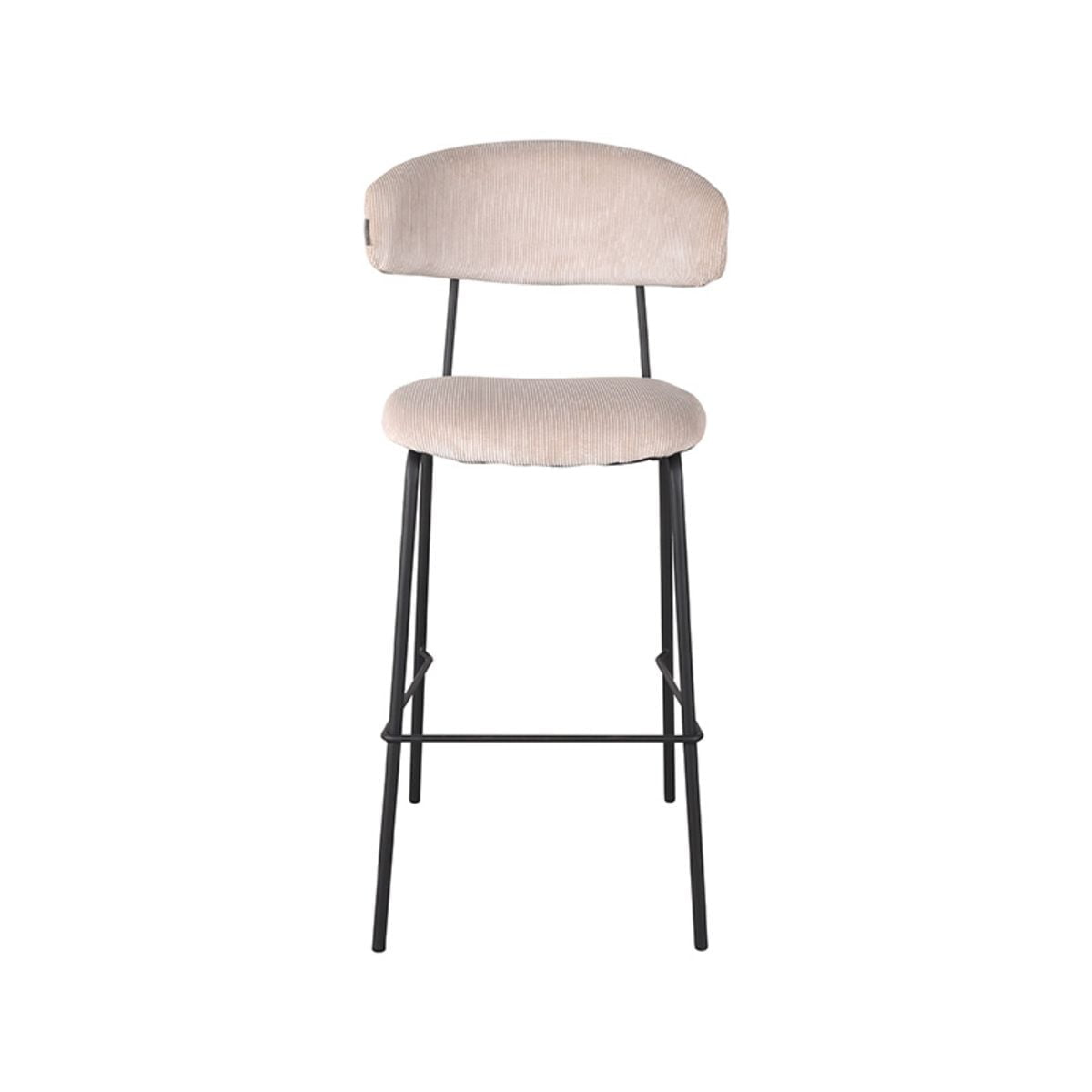 LABEL51 Barkruk Zack Naturel Ribcord 53x56x107 cm Voorkant