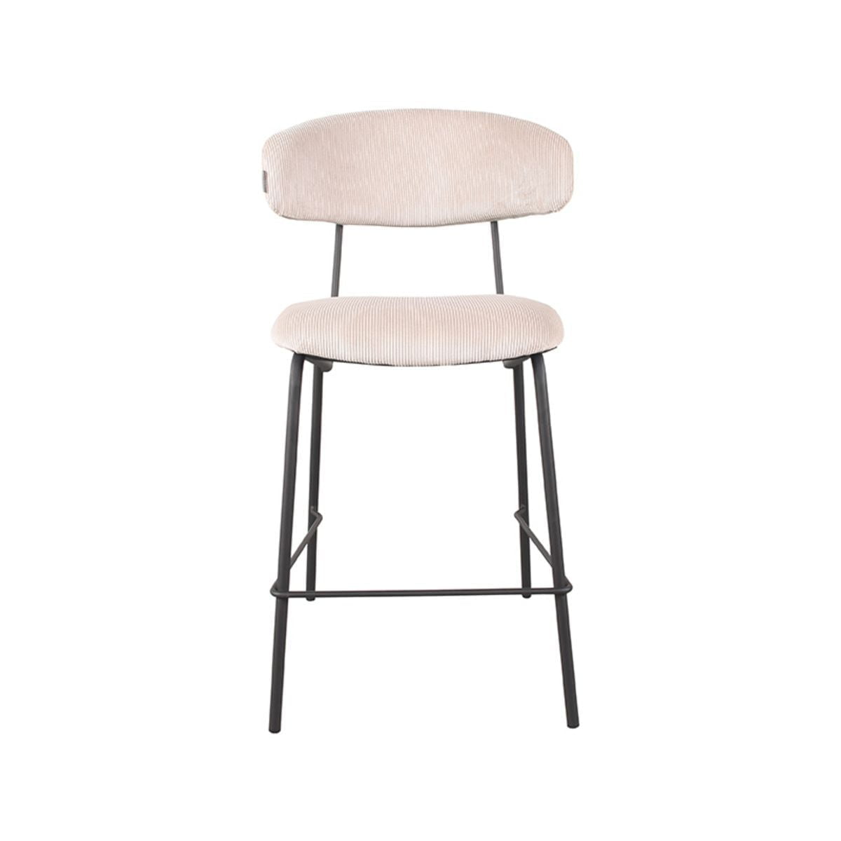LABEL51 Barkruk Zack Naturel Ribcord 53x57x95 cm Voorkant