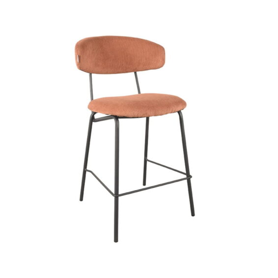 LABEL51 Barkruk Zack Rust Ribcord 53x57x95 cm Perspectief