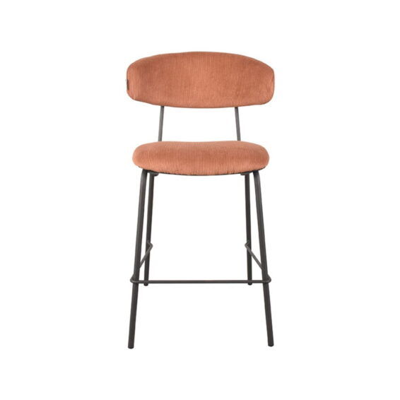 LABEL51 Barkruk Zack Rust Ribcord 53x57x95 cm Voorkant