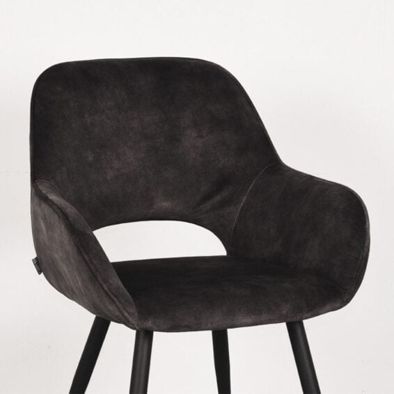 LABEL51 Eetkamerstoel Chair Fer Antraciet Velours 60x59x87 cm Detail