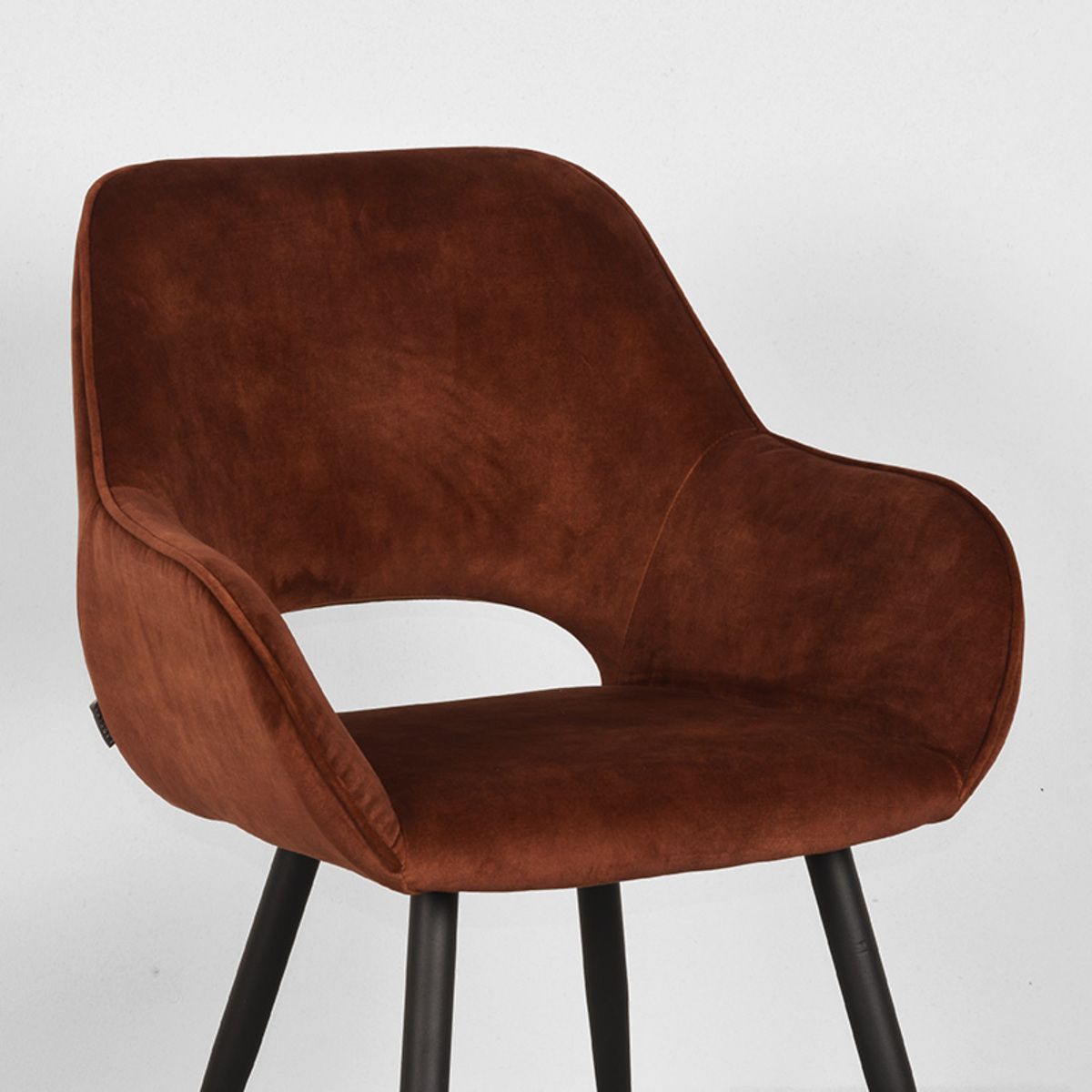 LABEL51 Eetkamerstoel Chair Fer Rust Velours 60x59x87 cm Detail