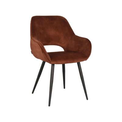 LABEL51 Eetkamerstoel Chair Fer Rust Velours 60x59x87 cm Perspectief