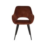 LABEL51 Eetkamerstoel Chair Fer Rust Velours 60x59x87 cm Vooraanzicht 1