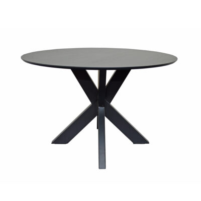 Eettafel Eiken Rond ECO - Zwarte Skylt Lak En Matrix Poot - Vooraanzicht 2 (2)