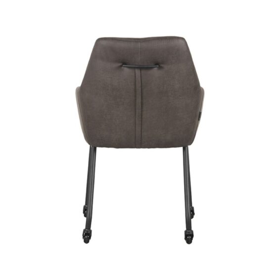 LABEL51 - Eetkamerstoel_Lenny_56x64x84_Cm_Antraciet_Micro_Suede_Achterkant