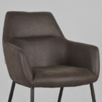 LABEL51 - Eetkamerstoel_Lenny_56x64x84_Cm_Antraciet_Micro_Suede_Detail