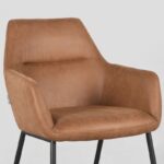 LABEL51 - Eetkamerstoel_Lenny_56x64x84_Cm_Cognac_Micro_Suede_Detail
