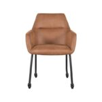 LABEL51 - Eetkamerstoel_Lenny_56x64x84_Cm_Cognac_Micro_Suede_Voorkant