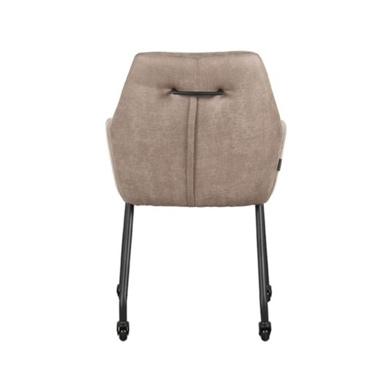 LABEL51 - Eetkamerstoel_Lenny_56x64x84_Cm_Taupe_Micro_Suede_Achterkant