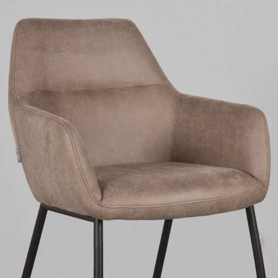 LABEL51 - Eetkamerstoel_Lenny_56x64x84_Cm_Taupe_Micro_Suede_Detail