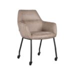 LABEL51 - Eetkamerstoel_Lenny_56x64x84_Cm_Taupe_Micro_Suede_Perspectief