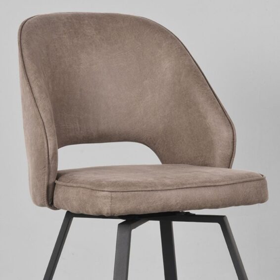 LABEL51 - Eetkamerstoel_Lewis_52x58x84_Cm_Taupe_Micro_Suede_Detail
