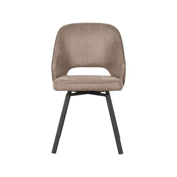 LABEL51 - Eetkamerstoel_Lewis_52x58x84_Cm_Taupe_Micro_Suede_Voorkant