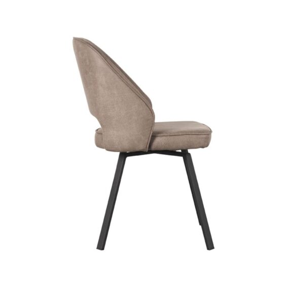 LABEL51 - Eetkamerstoel_Lewis_52x58x84_Cm_Taupe_Micro_Suede_Zijkant