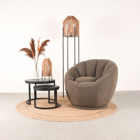 LABEL51 - Fauteuil_Crown_Bruin_Boucle_83x77x72_cm_Setting