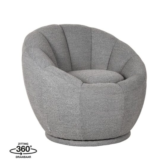 LABEL51 - Fauteuil_Crown_Grijs_Boucle_83x77x72_cm_Perspectief_360