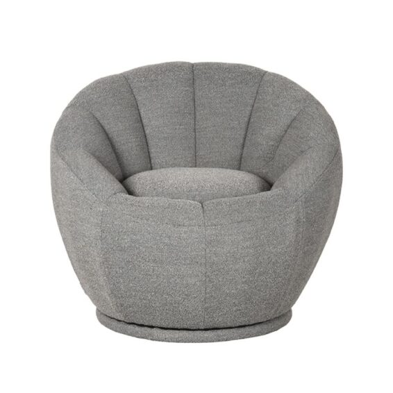 LABEL51 - Fauteuil_Crown_Grijs_Boucle_83x77x72_cm_Voorkant