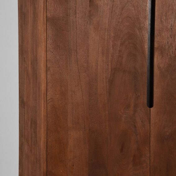LABEL51 - Hoge_Kast_Rio_2-Deurs_Espresso_Mangohout_100x40x200_Cm_Detail