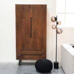 LABEL51 - Hoge_Kast_Rio_2-Deurs_Espresso_Mangohout_100x40x200_Cm_Setting