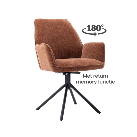 Tower Living Eetkamerstoel Amaro - Stof Nature 500 Pearl Copper
