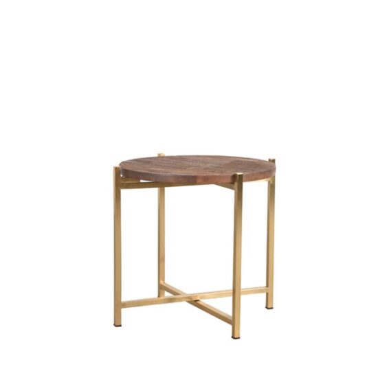 LABEL51 - Bijzettafel_Dox_40x40x40_cm_Espresso_Mangohout_Goud_Metaal_Perspectief