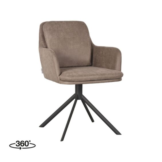 LABEL51 - Eetkamerstoel_Joy_58x63x83_Cm_Taupe_Micro_Suede_Perspectief360
