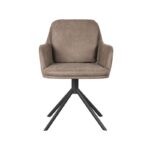 LABEL51 - Eetkamerstoel_Joy_58x63x83_Cm_Taupe_Micro_Suede_Voorkant