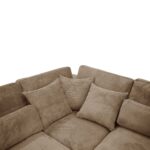 Ottoman Rotterdam Met Ribstof Bruin Details
