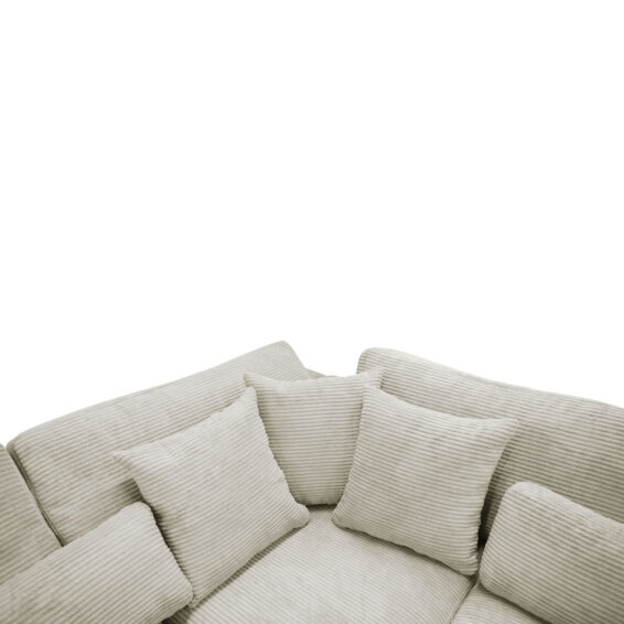 Ottoman Rotterdam Met Ribstof Creme Details