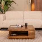 LABEL51 - Salontafel Square 80x80x30 Cm Nature Smooth Mangohout Sfeerfoto