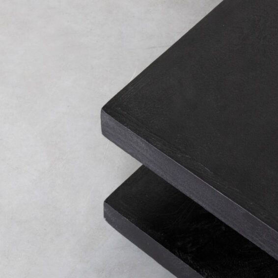 LABEL51 - Salontafel Square 80x80x30 Cm Zwart Mangohout Details (2)