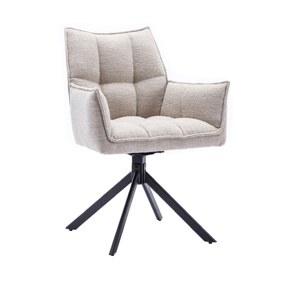 Eetkamerstoel Dynasty - Stof Alpine Natural 01 Met Spinpoot