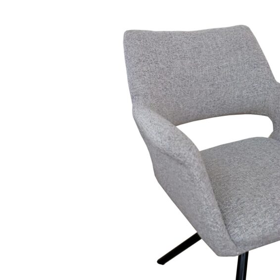 Eetkamerstoel Josha Met 180° Draaibare Stoelpoot - Stof Alpine Steel 149 - Vooraanzicht Details