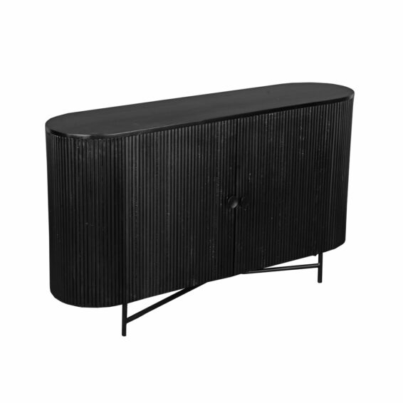 Mangohouten Dressoir 145 Cm Zwart (1)