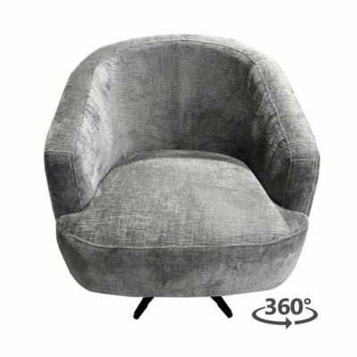Fauteuil Macone - Stof Toch Lightr Grey 27 Vooraanzicht Boven 360
