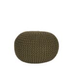 LABEL51 - Poef_Gebreid_M_Army_Katoen_50x50x35_cm_Voorkant