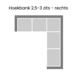Hoekbank 2,5-3 zits - rechts