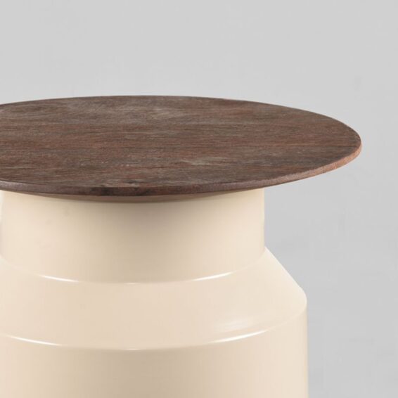 LABEL51- Bijzettafel_Jik_35x35x60_Cm_Espresso_Mangohout_Naturel_Metaal_Detail
